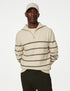 Marks & Spencer"Cotton Blend Striped Half Zip Jumper"